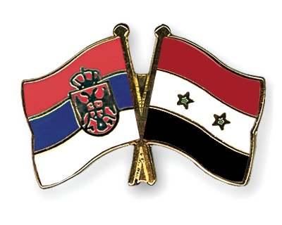 Fahnen Pins Serbien Syrien