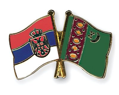 Fahnen Pins Serbien Turkmenistan