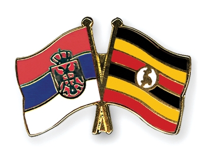 Fahnen Pins Serbien Uganda