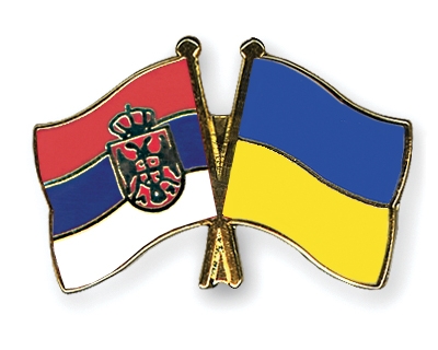Fahnen Pins Serbien Ukraine