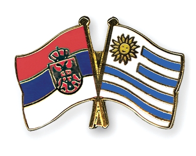 Fahnen Pins Serbien Uruguay