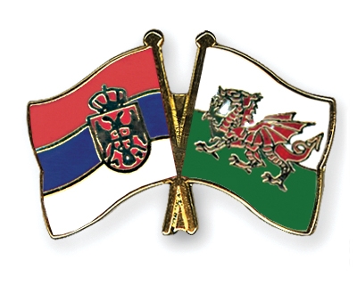 Fahnen Pins Serbien Wales