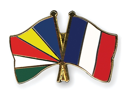 Fahnen Pins Seychellen Frankreich