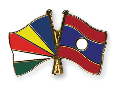 Fahnen Pins Seychellen Laos