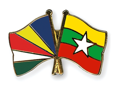 Fahnen Pins Seychellen Myanmar