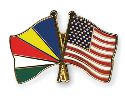 Fahnen Pins Seychellen USA