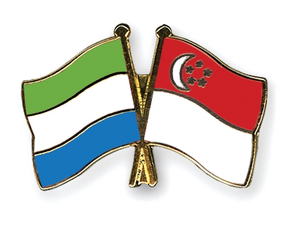 Fahnen Pins Sierra-Leone Singapur