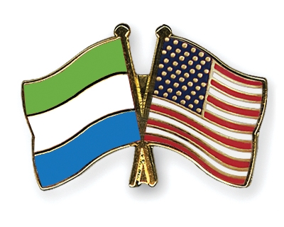 Fahnen Pins Sierra-Leone USA