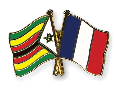 Fahnen Pins Simbabwe Frankreich