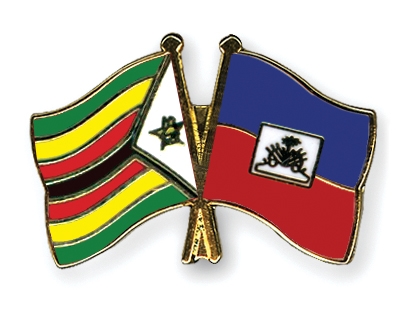 Fahnen Pins Simbabwe Haiti