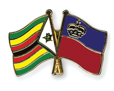 Fahnen Pins Simbabwe Liechtenstein