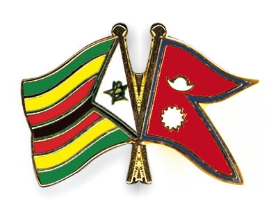 Fahnen Pins Simbabwe Nepal