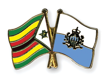 Fahnen Pins Simbabwe San-Marino