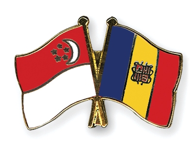 Fahnen Pins Singapur Andorra