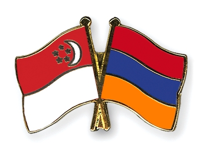 Fahnen Pins Singapur Armenien