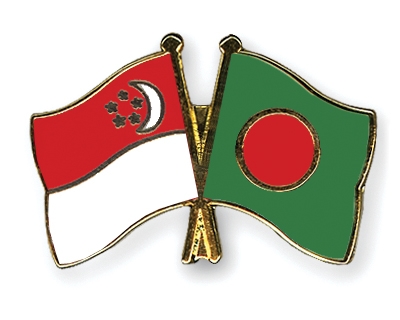 Fahnen Pins Singapur Bangladesch