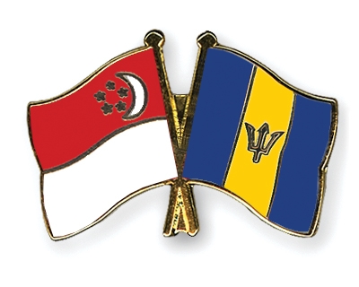 Fahnen Pins Singapur Barbados