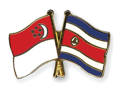 Fahnen Pins Singapur Costa-Rica