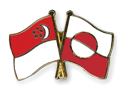 Fahnen Pins Singapur Grnland