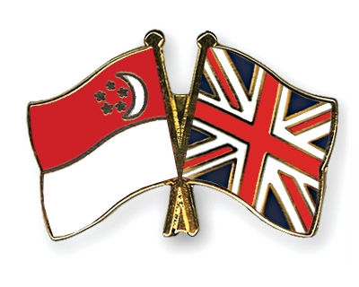 Fahnen Pins Singapur Grossbritannien