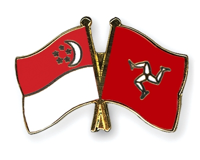 Fahnen Pins Singapur Isle-of-Man