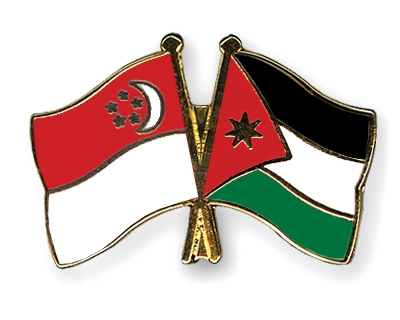 Fahnen Pins Singapur Jordanien