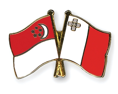 Fahnen Pins Singapur Malta