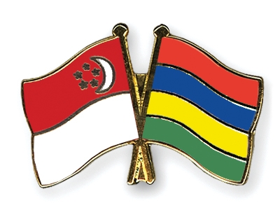 Fahnen Pins Singapur Mauritius