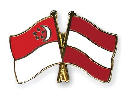 Fahnen Pins Singapur sterreich