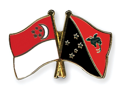 Fahnen Pins Singapur Papua-Neuguinea