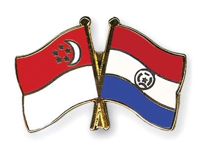 Fahnen Pins Singapur Paraguay