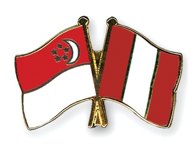 Fahnen Pins Singapur Peru