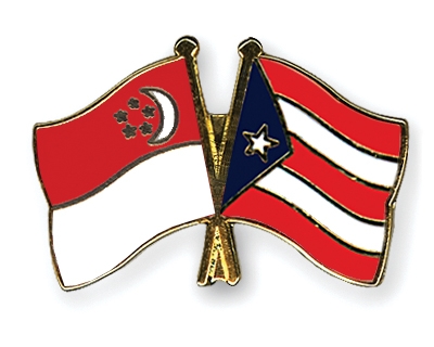 Fahnen Pins Singapur Puerto-Rico