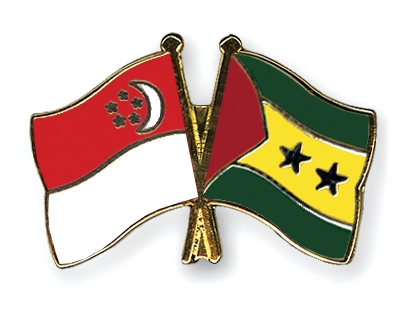 Fahnen Pins Singapur Sao-Tome-und-Principe