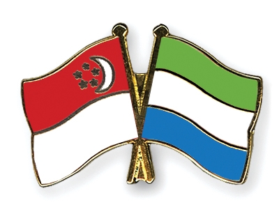 Fahnen Pins Singapur Sierra-Leone