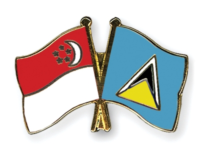 Fahnen Pins Singapur St-Lucia