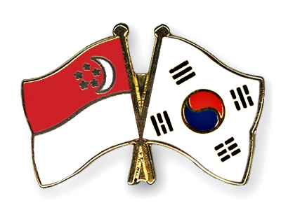 Fahnen Pins Singapur Sdkorea