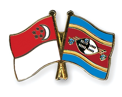 Fahnen Pins Singapur Swasiland