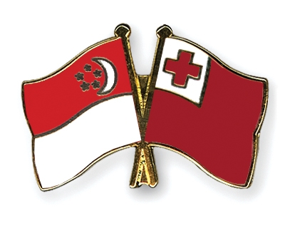 Fahnen Pins Singapur Tonga