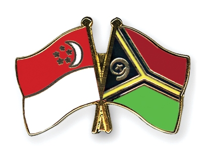 Fahnen Pins Singapur Vanuatu