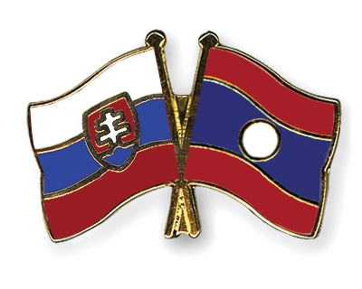 Fahnen Pins Slowakei Laos