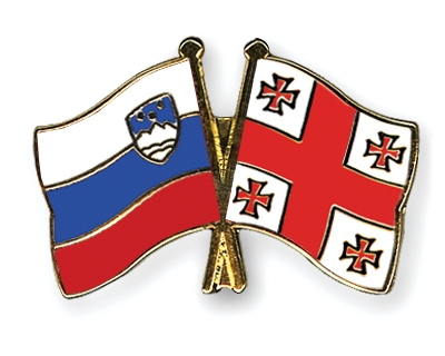 Fahnen Pins Slowenien Georgien