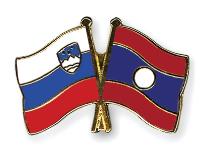 Fahnen Pins Slowenien Laos
