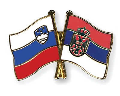 Fahnen Pins Slowenien Serbien