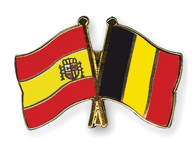 Fahnen Pins Spanien Belgien