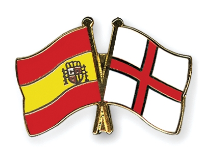 Fahnen Pins Spanien England