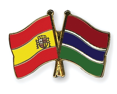 Fahnen Pins Spanien Gambia