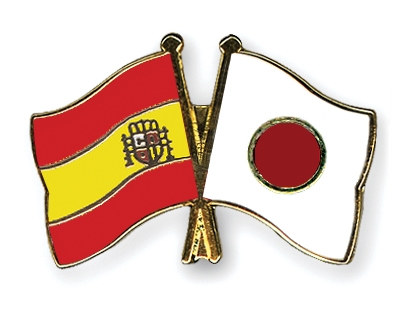 Fahnen Pins Spanien Japan