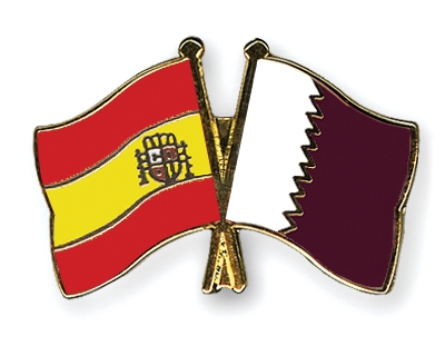 Fahnen Pins Spanien Katar