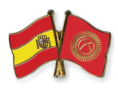 Fahnen Pins Spanien Kirgisistan